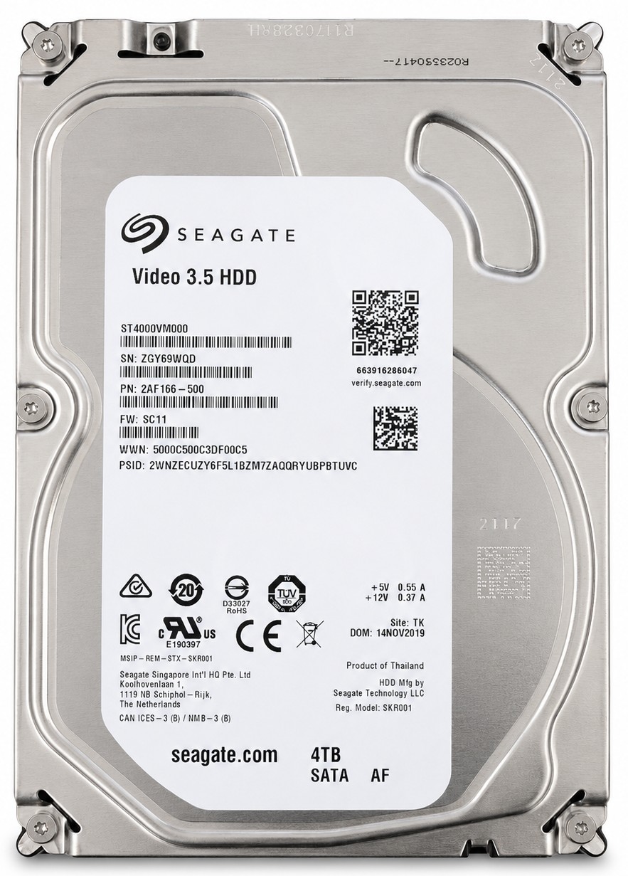 2AF166-500 - 4TB 5.9K RPM 3.5" SATA 6Gb/s Hard Drive for Desktop Servers NAS DVR NVR Surveillance Systems