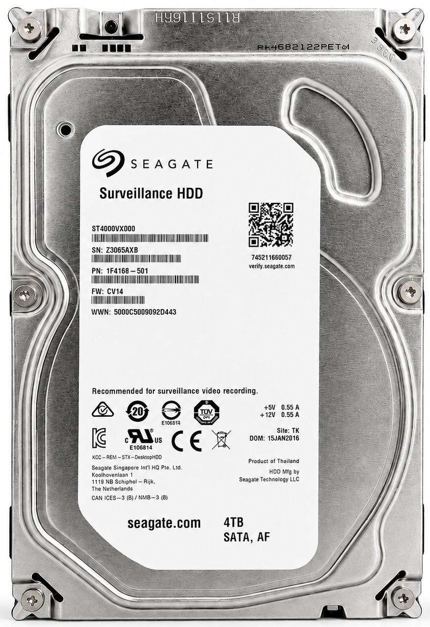 1F4168-501 - 4TB 5.9K RPM 3.5" SATA 6Gb/s Hard Drive for Desktop Servers NAS DVR NVR Surveillance Systems