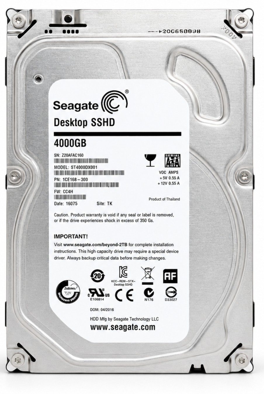 1CE168-300 - 4TB 5.9K RPM SSHD Hybrid 3.5" SATA 6Gb/s Hard Drive for Desktop / NAS / DVR / NVR / Surveillance Systems