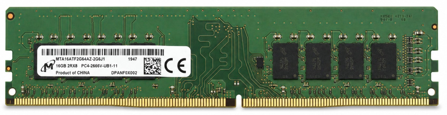 CT16G4DFD8266.16FJ1 - 16GB 2Rx8 PC4-2666V DDR4-21300 Non-ECC Unbuffered UDIMM Desktop Memory Module