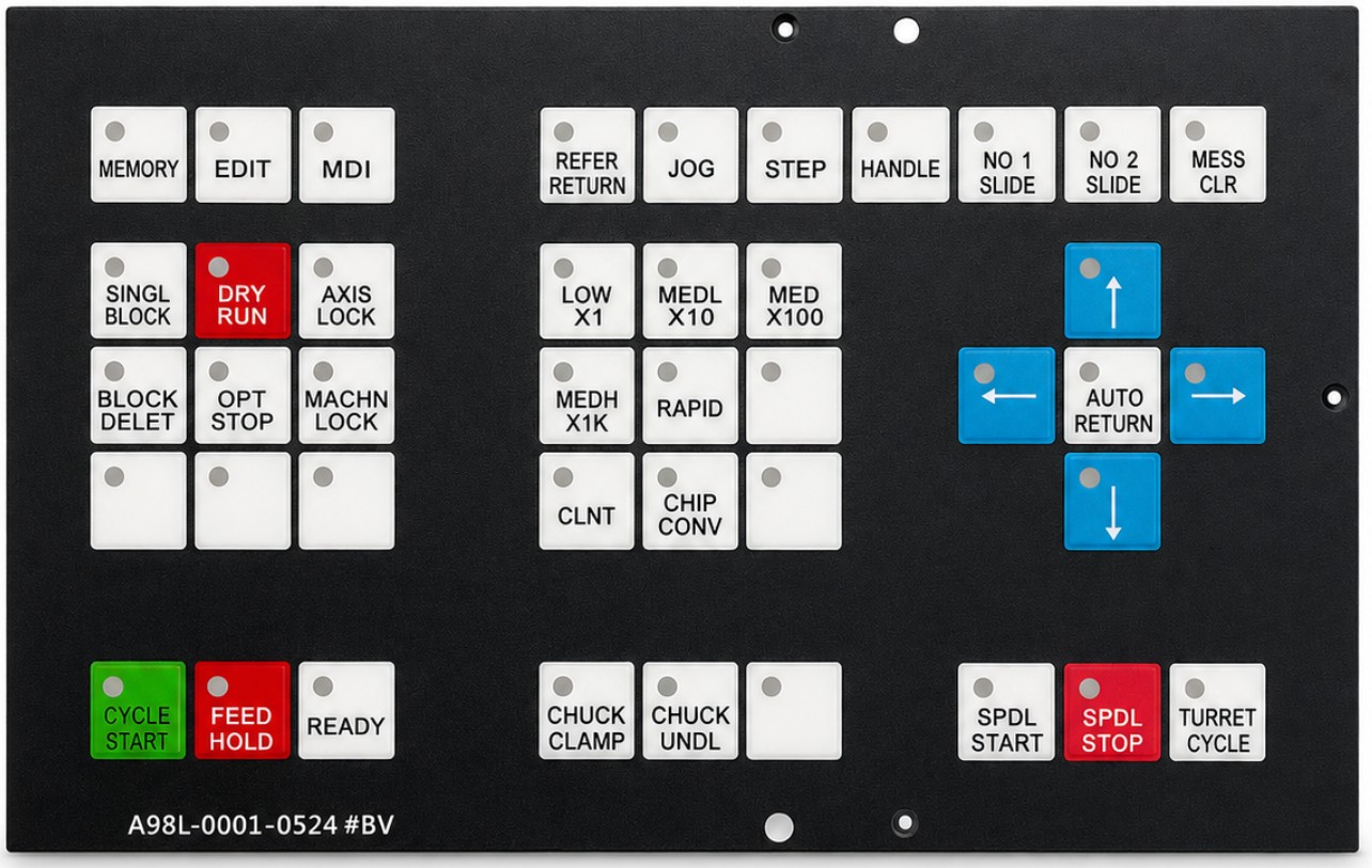 A98L-0001-0524#BV - Membrane Keypad Keysheet for Fanuc CNC Controls