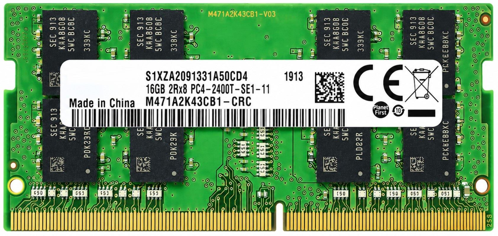 M471A2K43CB1-CRC - 16GB 2Rx8 PC4-2400T NON-ECC DDR4-2400 SODIMM RAM Laptop Memory