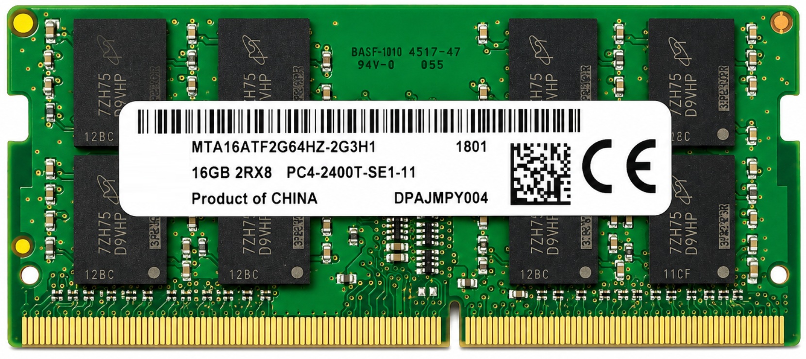 MTA16ATF2G64HZ-2G3E1 - 16GB 2Rx8 PC4-2400T NON-ECC DDR4-2400 SODIMM RAM Laptop Memory