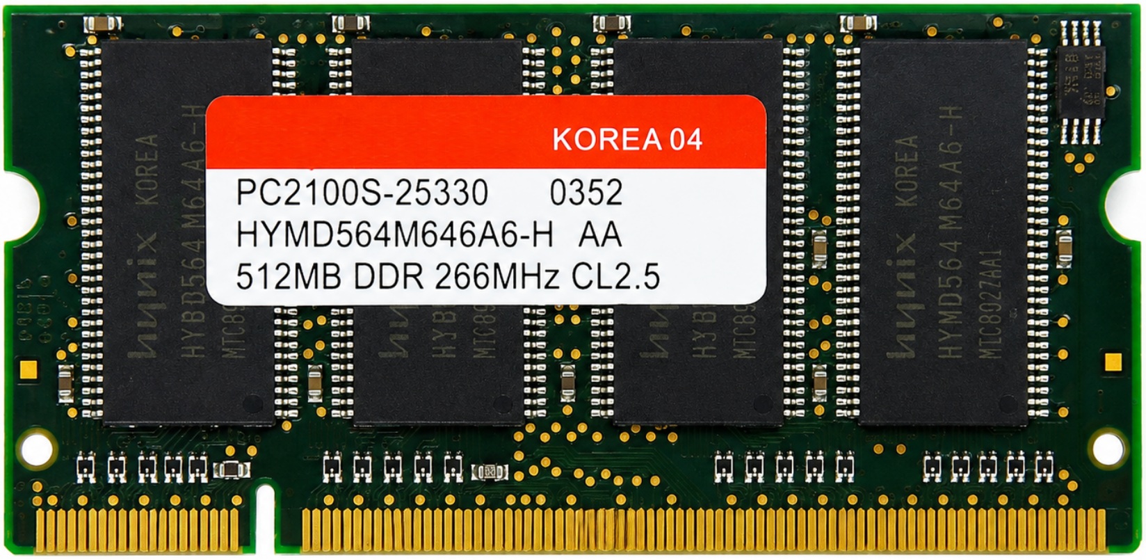 HYS64D64020GBDL-7-B - 512MB 266MHz PC2100S DDR SDRAM 200-Pin SO-DIMM Laptop Memory