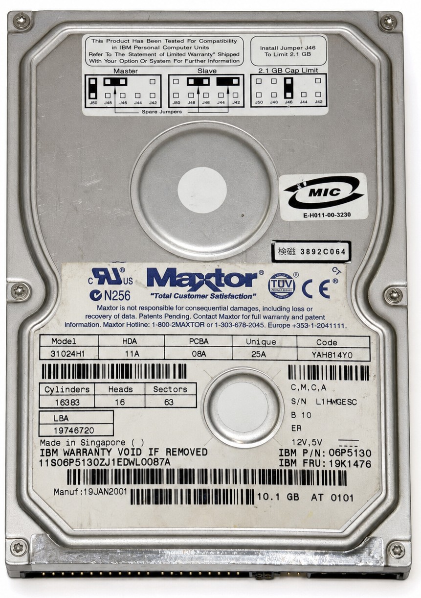 19K1476 - 10.2GB 5.4K RPM IDE 3.5" Hard Disk Drive (HDD)