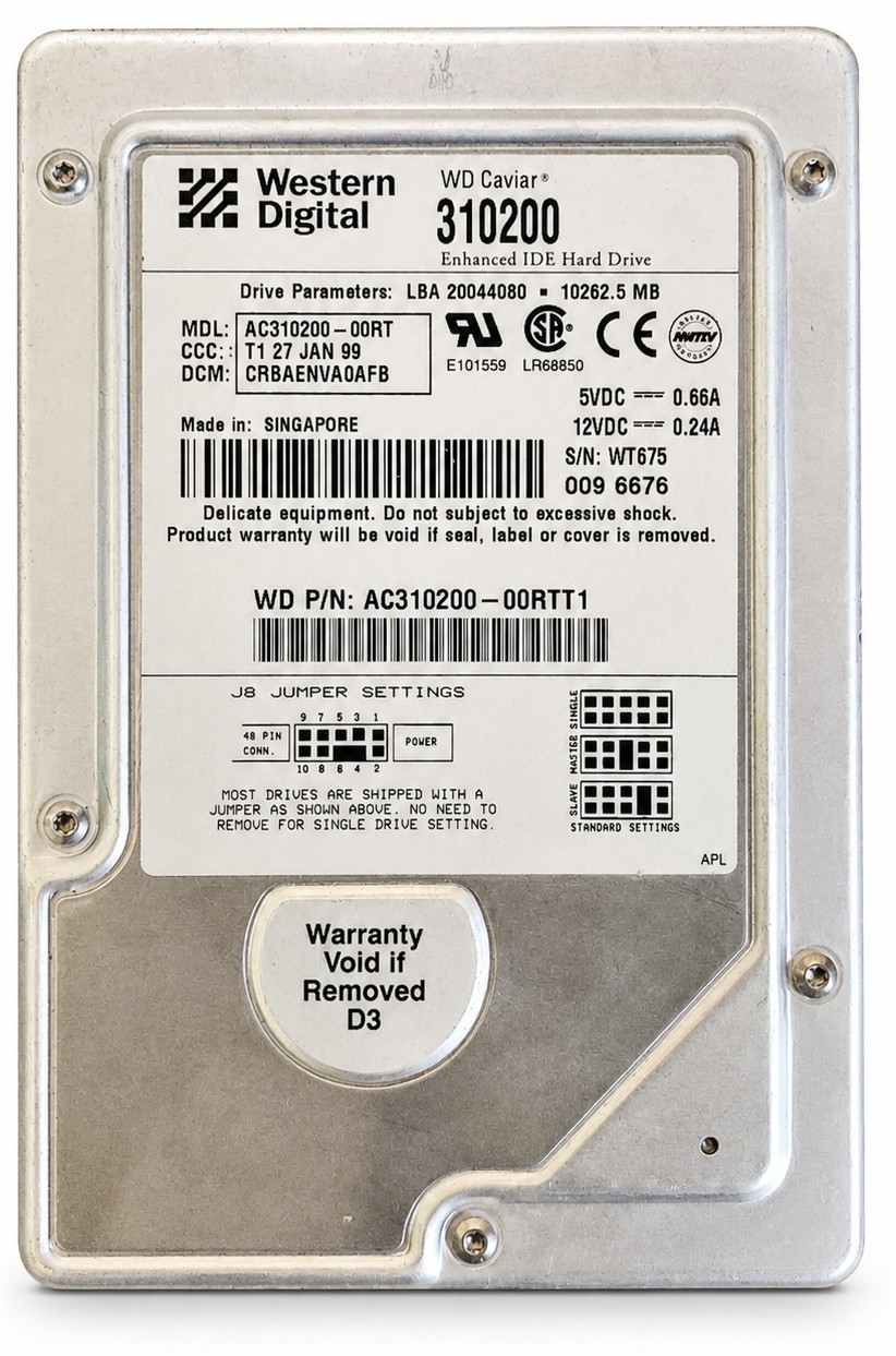 AC310200-00RT - 10.2GB 5.4K RPM IDE 3.5" Hard Disk Drive (HDD)