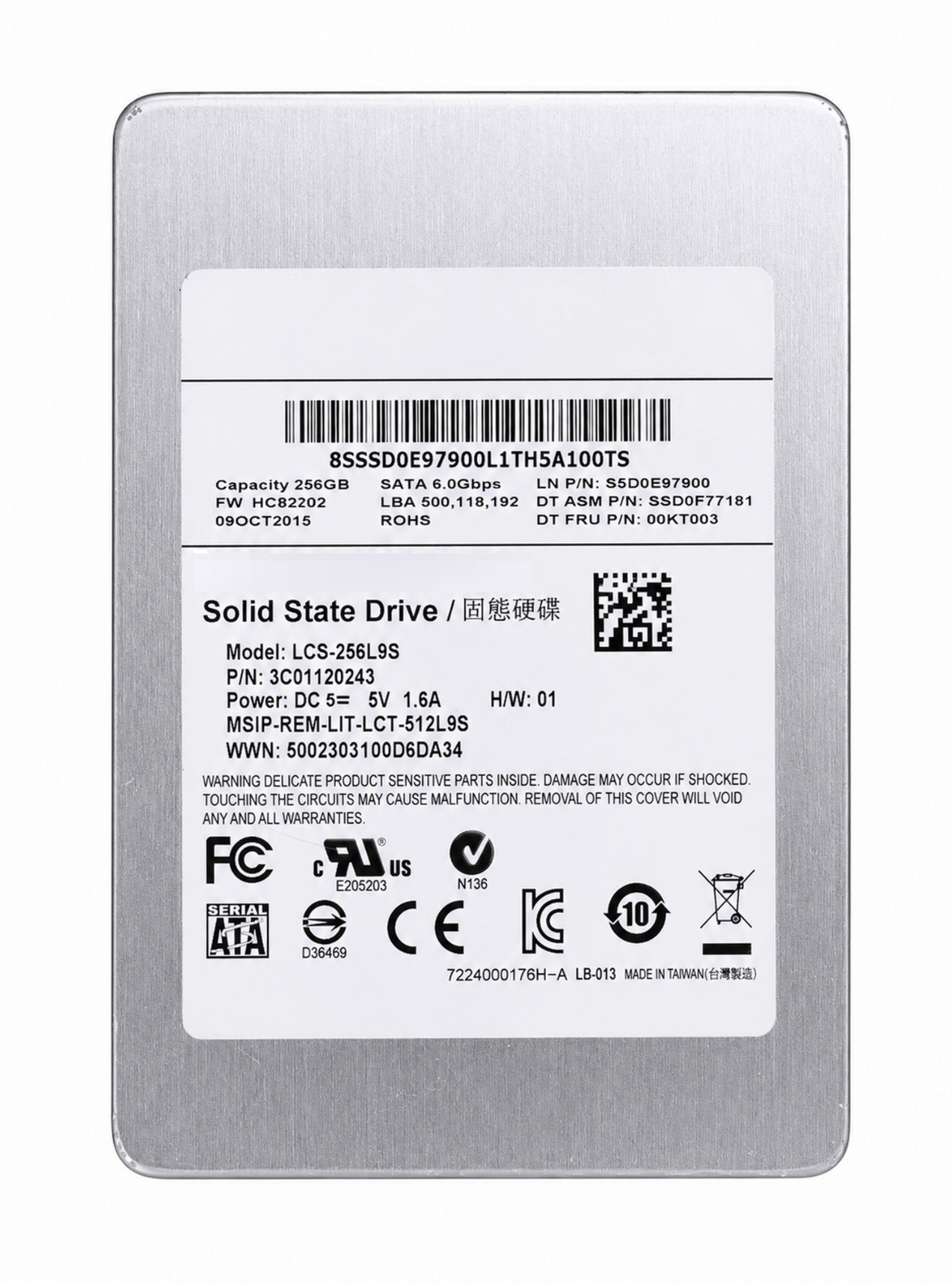 00XK720 - 256GB SATA 7mm 2.5" Solid State Drive SSD for Laptop Desktop Workstation