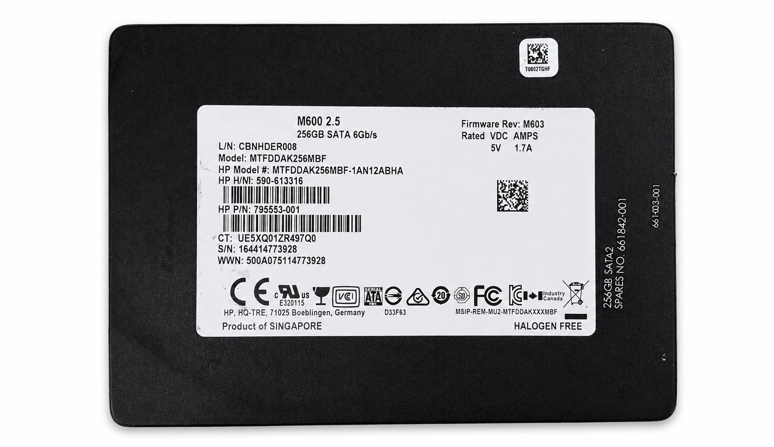 MTFDDAK256TBN-1AR1ZAB - 256GB SATA 7mm 2.5" Solid State Drive SSD for Laptop Desktop Workstation