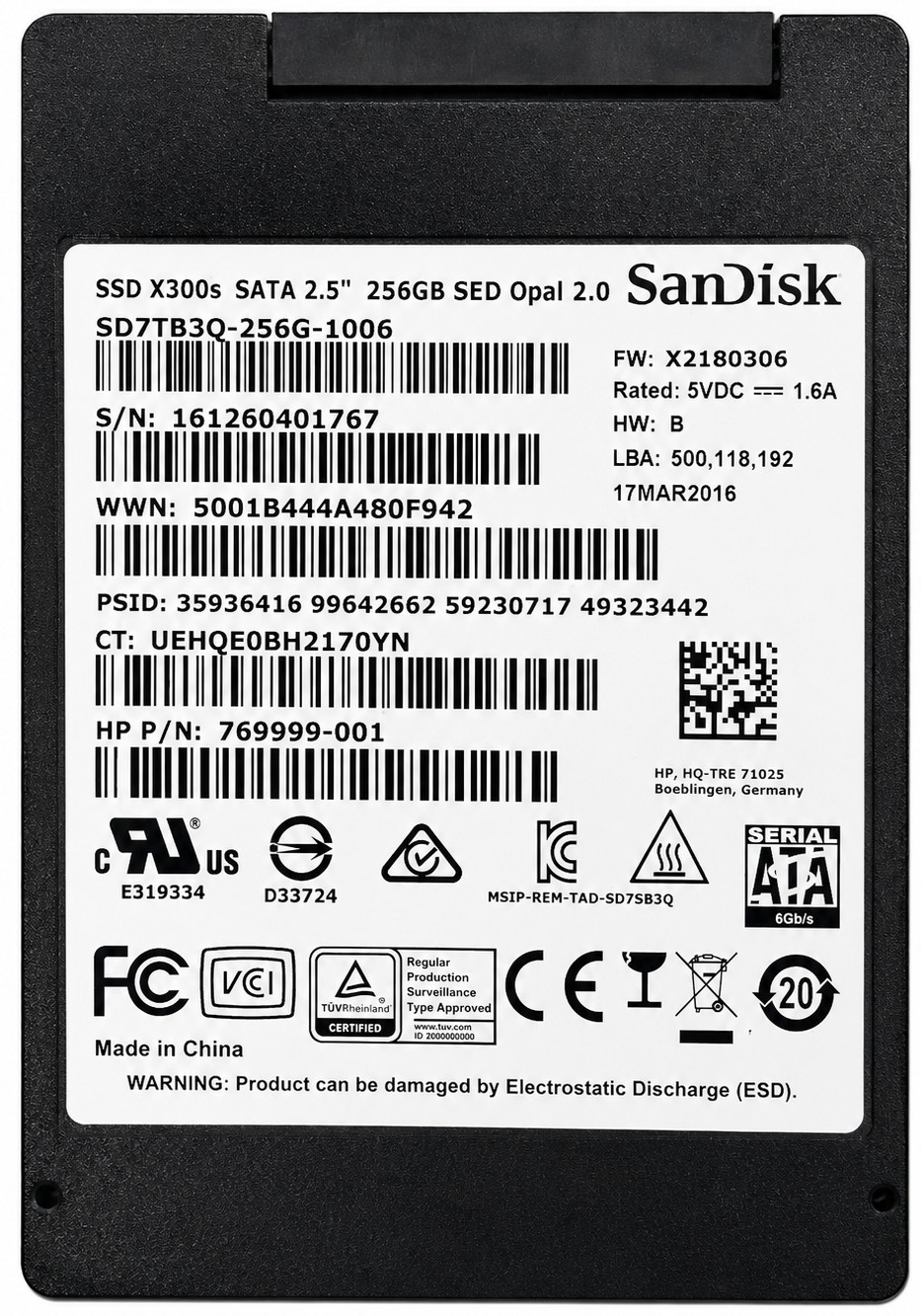 SD7UB3Q-256G - 256GB SATA 7mm 2.5" Solid State Drive SSD for Laptop Desktop Workstation