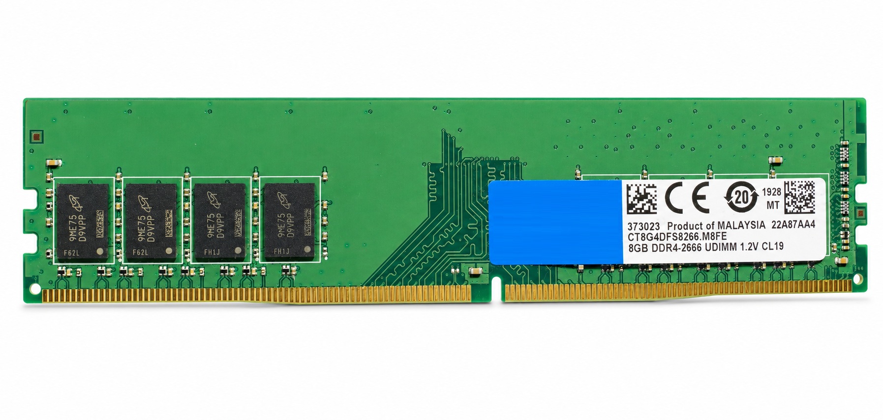 CT8G4DFS8266.8FE1 - 8GB 1Rx8 PC4-2666V DDR4-2666 1.2V CL19 Non-ECC 288-Pin UDIMM Desktop RAM Memory Module