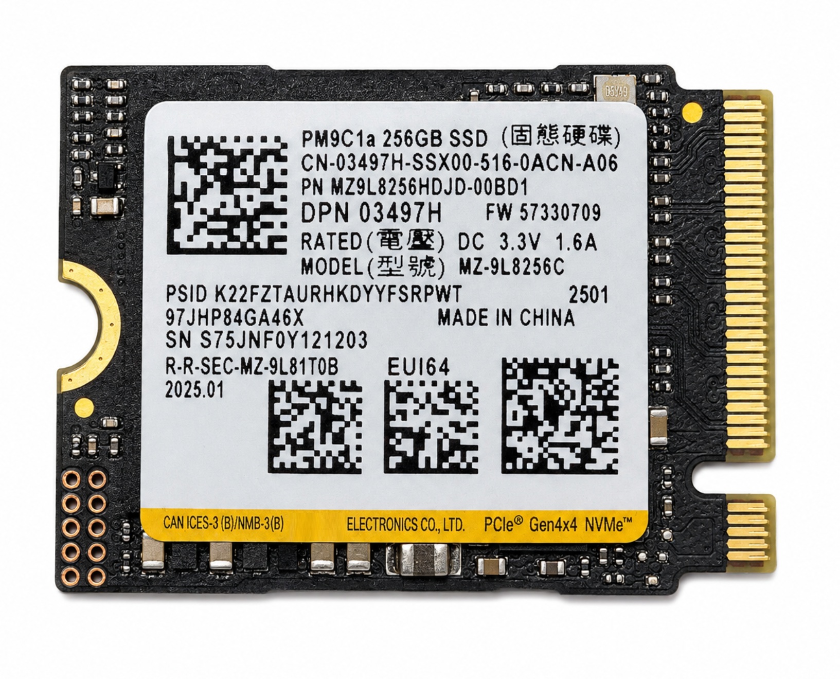 MZ9L8256HFJD - 256GB M.2 2230 PCIe NVMe Gen4 SSD for Laptops Tablets Handheld Gaming PCs and Mini PCs
