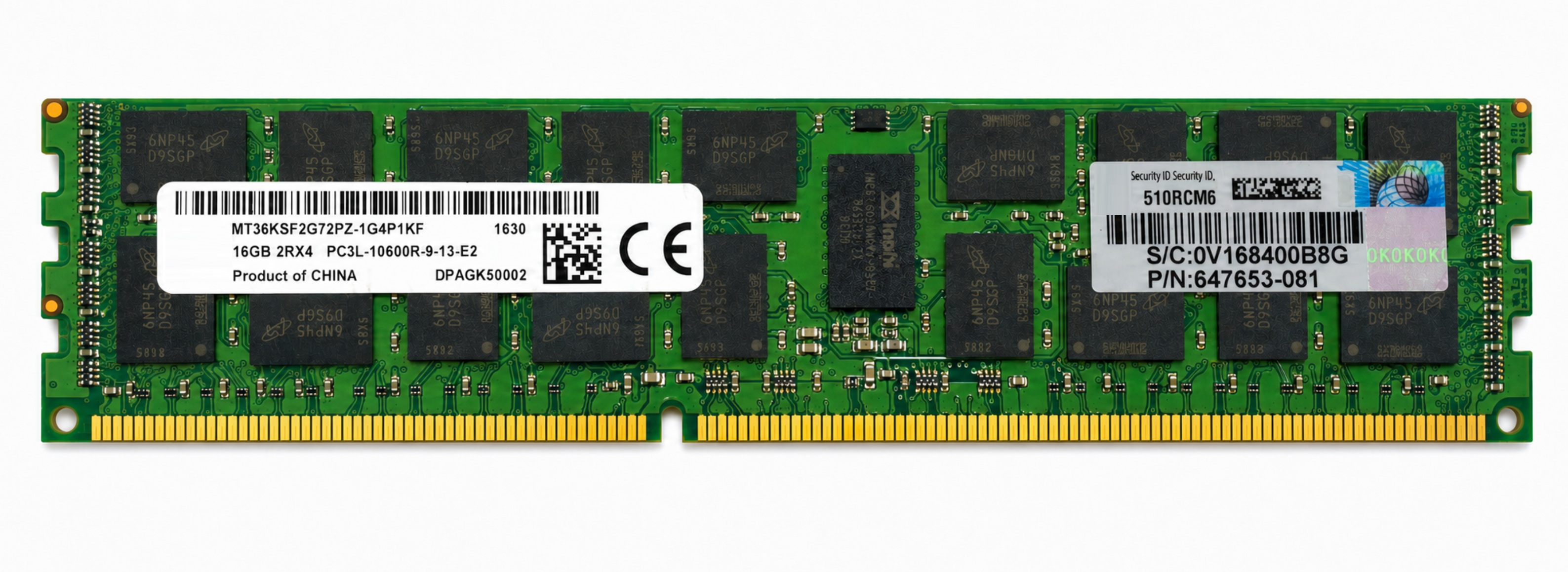 CT16G3ERSLD41339 - 16GB (1x16GB) 1333MHz 2Rx4 PC3L-10600R DDR3L ECC Registered Standard-Height Server Memory