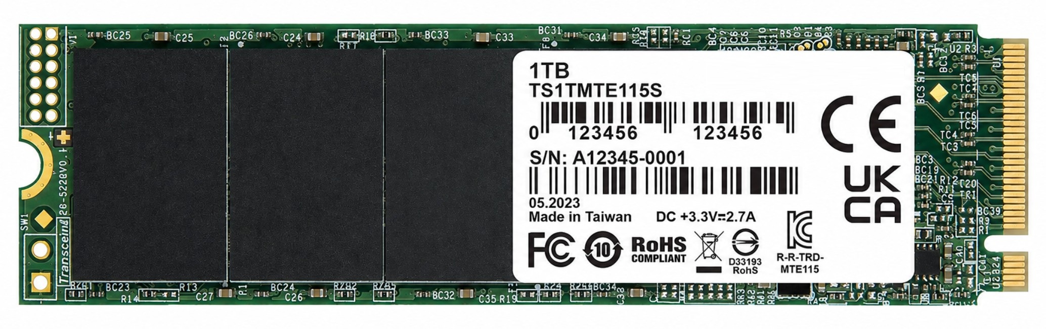 TS1TMTE662T - 1TB M.2 2280 NGFF PCIe NVMe Gen3x4 Solid State SSD