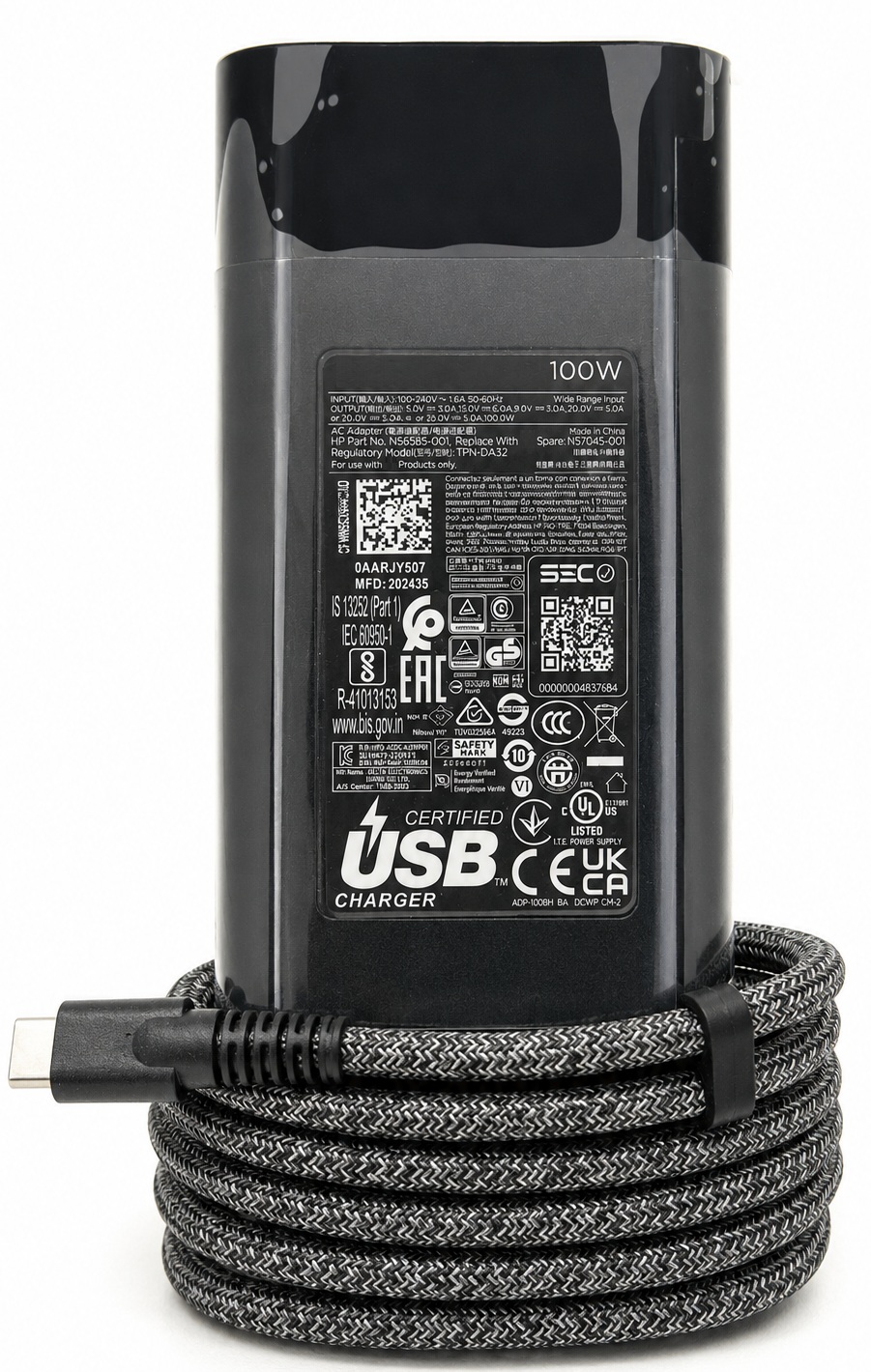 N56858-002 - 100W USB-C AC Adapter Charger for Spectre x360 Pavilion Plus Envy 17 ZBook
