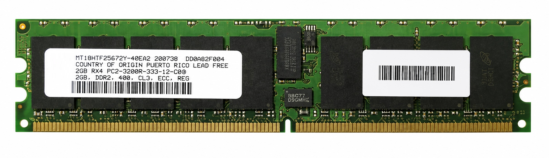 SM2567RDR22543-5-S - 2GB PC2-3200R-1RX4 400MHz DDR2 ECC Registered 1Rx4 240-Pin Server Memory