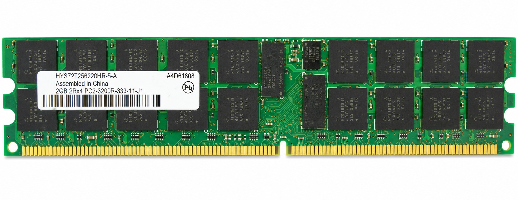 HYS72T256020HR-5-A - 2GB PC2-3200R-2RX4 400MHz DDR2 ECC Registered 2Rx4 240-Pin Server Memory