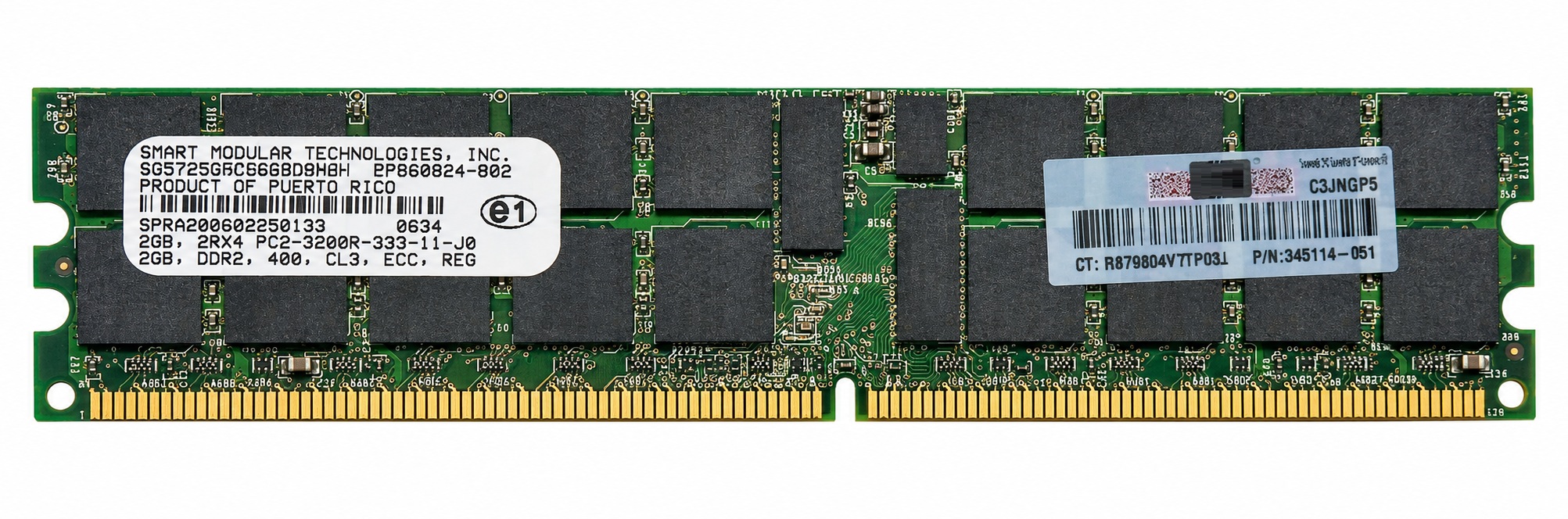 F6929 - 2GB PC2-3200R-2RX4 400MHz DDR2 ECC Registered 2Rx4 240-Pin Server Memory