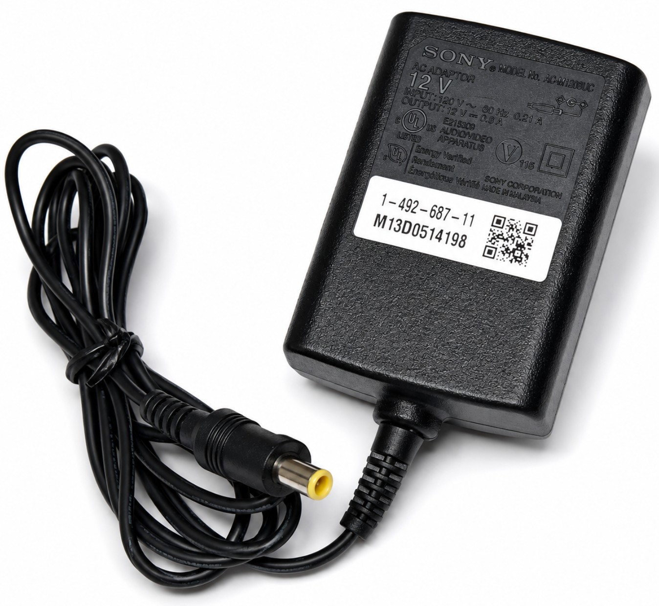 1-492-687-11 - Original AC-M1208UC 12V 0.8A AC Power Adapter for Blu-ray Players and PTR-BR100 Port Replicator