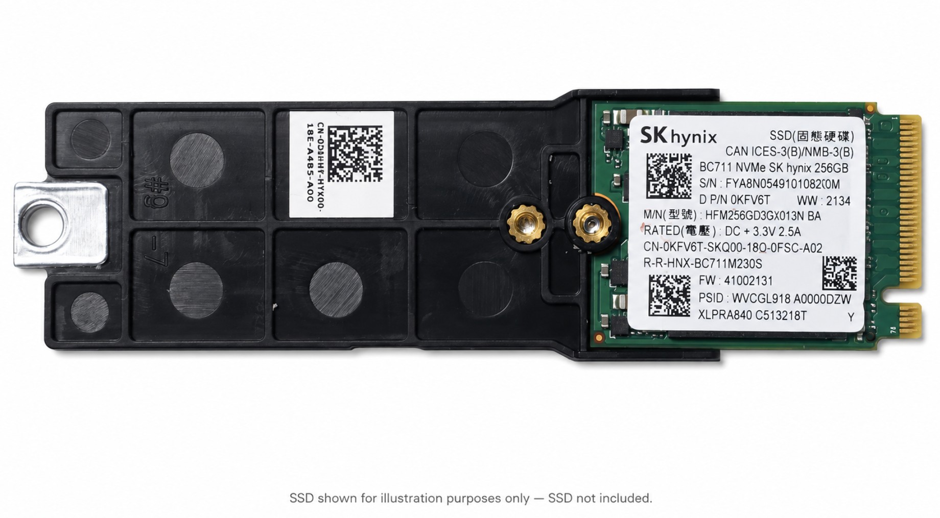 D6HHF - M.2 2230 to 2280 PCIe NVMe SSD Converter Bracket for Latitude 5420 5421 5430 5431 Precision 3470