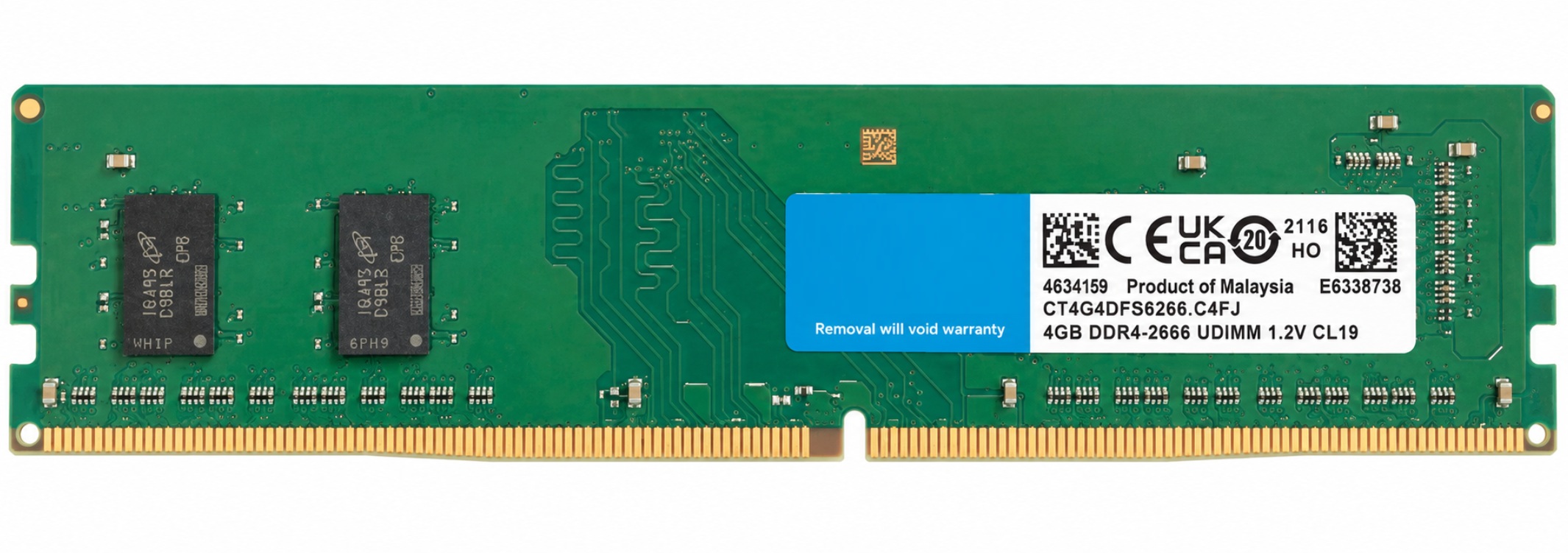 CT4G4DFS6266.M4FE - 4GB 1Rx16 PC4-2666V DDR4-2666 Unbuffered Non-ECC Desktop Memory