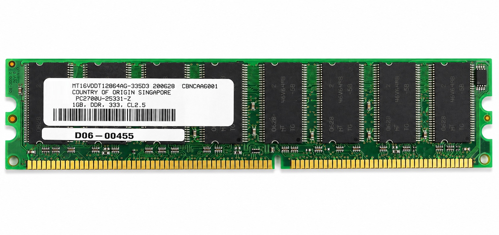 990980 - 1GB PC2700 DDR-333 184-Pin Non-ECC Unbuffered Desktop Memory DIMM