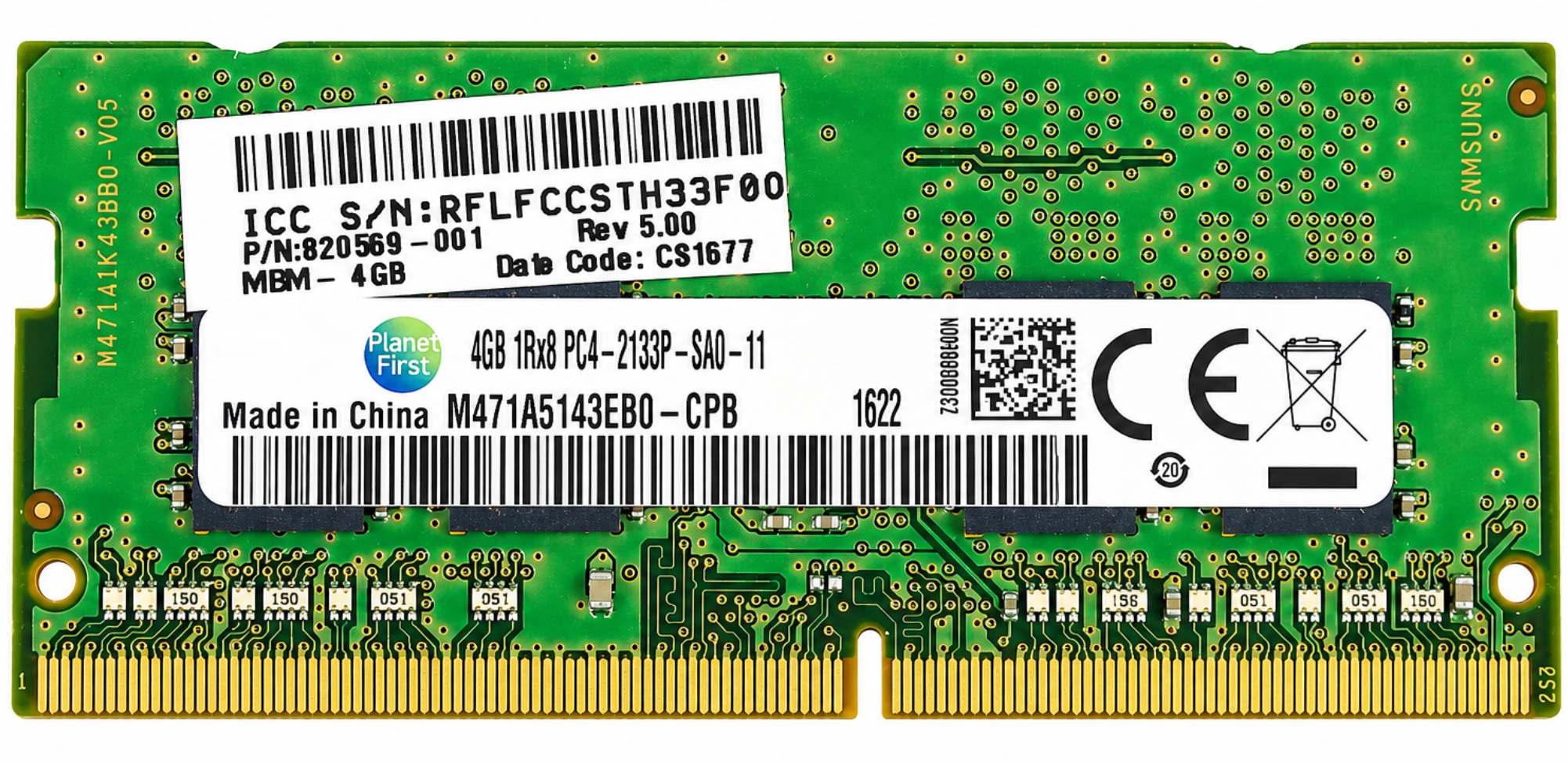 PSD44G213381S - 4GB PC4-2133P DDR4-2133 1Rx8 260-Pin Non-ECC SODIMM Laptop Memory