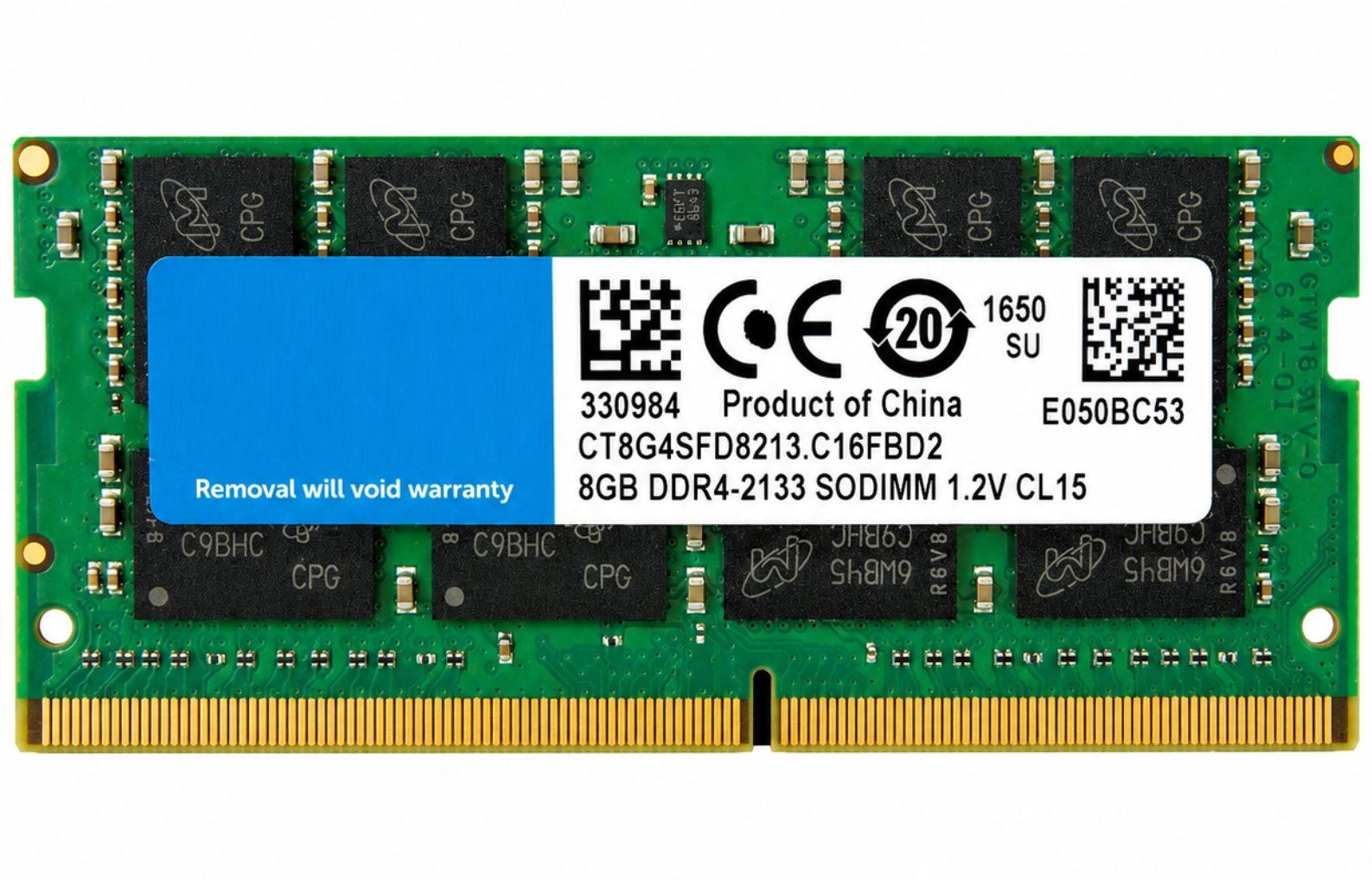 CT8G4SFD8213.C16FADP - 8GB DDR4-2133P PC4-17000 2Rx8 260-Pin SODIMM Laptop Mini PC Memory
