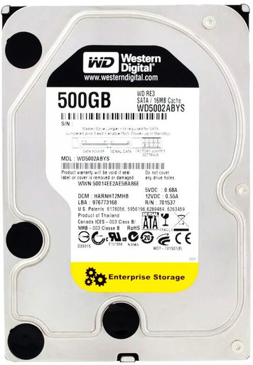 Western Digital WD5002ABYS-02B1B0 - 500GB 7.2K RPM SATA 3.5