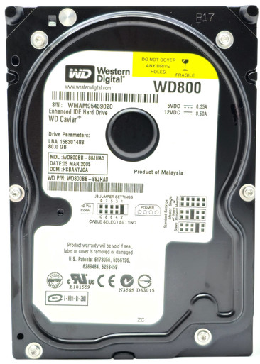 Western Digital WD800BB-75CAA0 - 80GB 7.2K RPM IDE 3.5