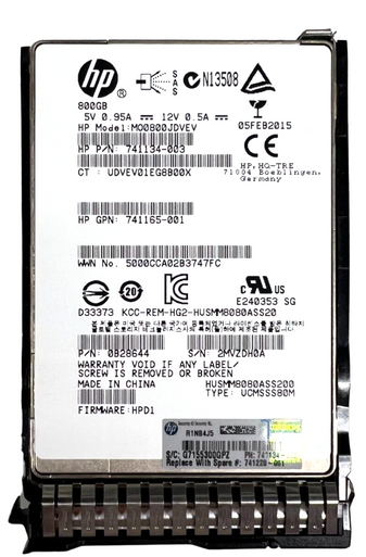 HP SSD 800GB SAS 12G 2.5 SFF - 872506-001 - Pour ProLiant DL380 G8/G9/G10 - Reconditionné