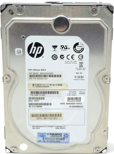 HP 3.5インチHDD 4TB HP MB4000GCWDC - 4TB 7.2K RPM 6G 128MB Cache SATA 3.5