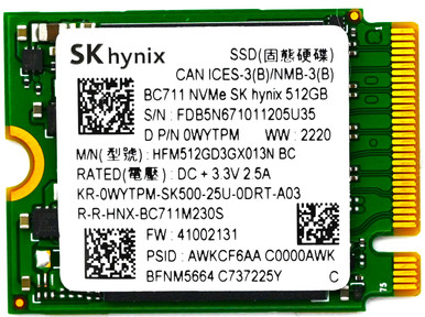 HFM512GDGTNI-82A0A - 512GB PCIe NVMe M.2 2230 Gen3x4 Solid State