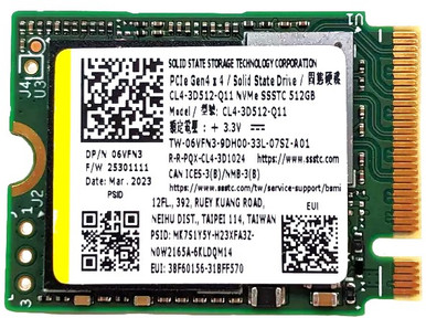 6VFN3 - 512GB PCIe NVMe M.2 2230 Gen4x4 Solid State SSD - CPU Medics