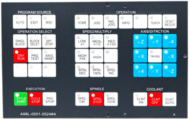A98L-0001-0524#A - Membrane Operator Keypad Keysheet for Fanuc