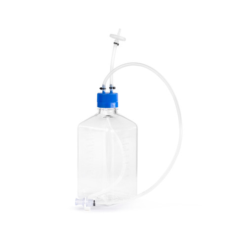 F-PGBA-001L-2 | 1L PETG Bottle Assembly, 2 Port - STERILE