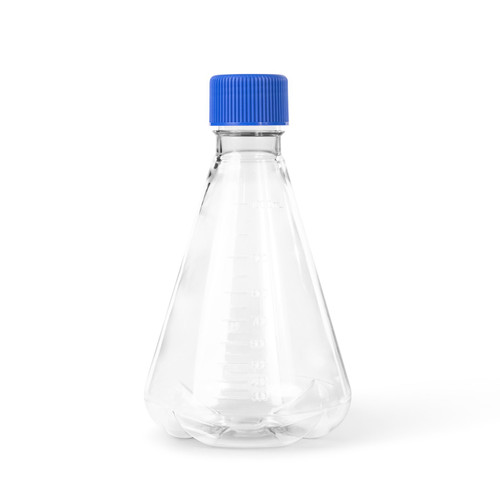 F-PCF-500ML-G | FlowTainer 500 mL PC Erlenmeyer Flask, Baffled, Flat Cap, 12/CS, Sterile