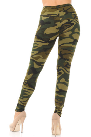 Buttery Soft Green Camouflage Leggings