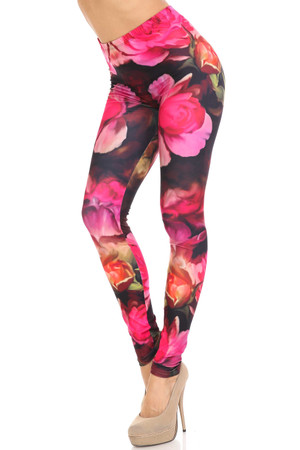 Creamy Soft Vintage Rose Leggings - USA Fashion™