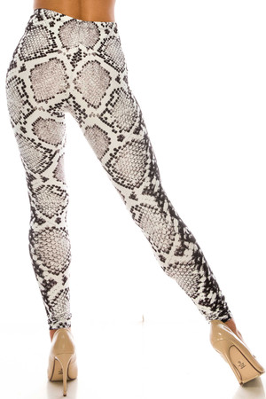 Creamy Soft Ivory Python Leggings - USA Fashion™