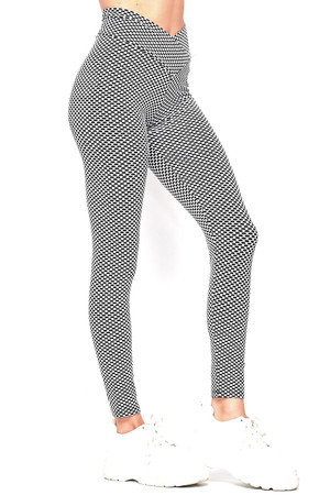 V-Waist Textured Butt Lift Scrunch Butt Leggings