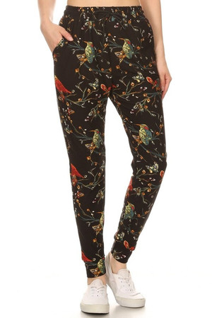 Buttery Soft Bird and Butterfly Floral Joggers