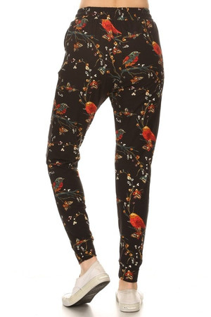 Buttery Soft Bird and Butterfly Floral Joggers