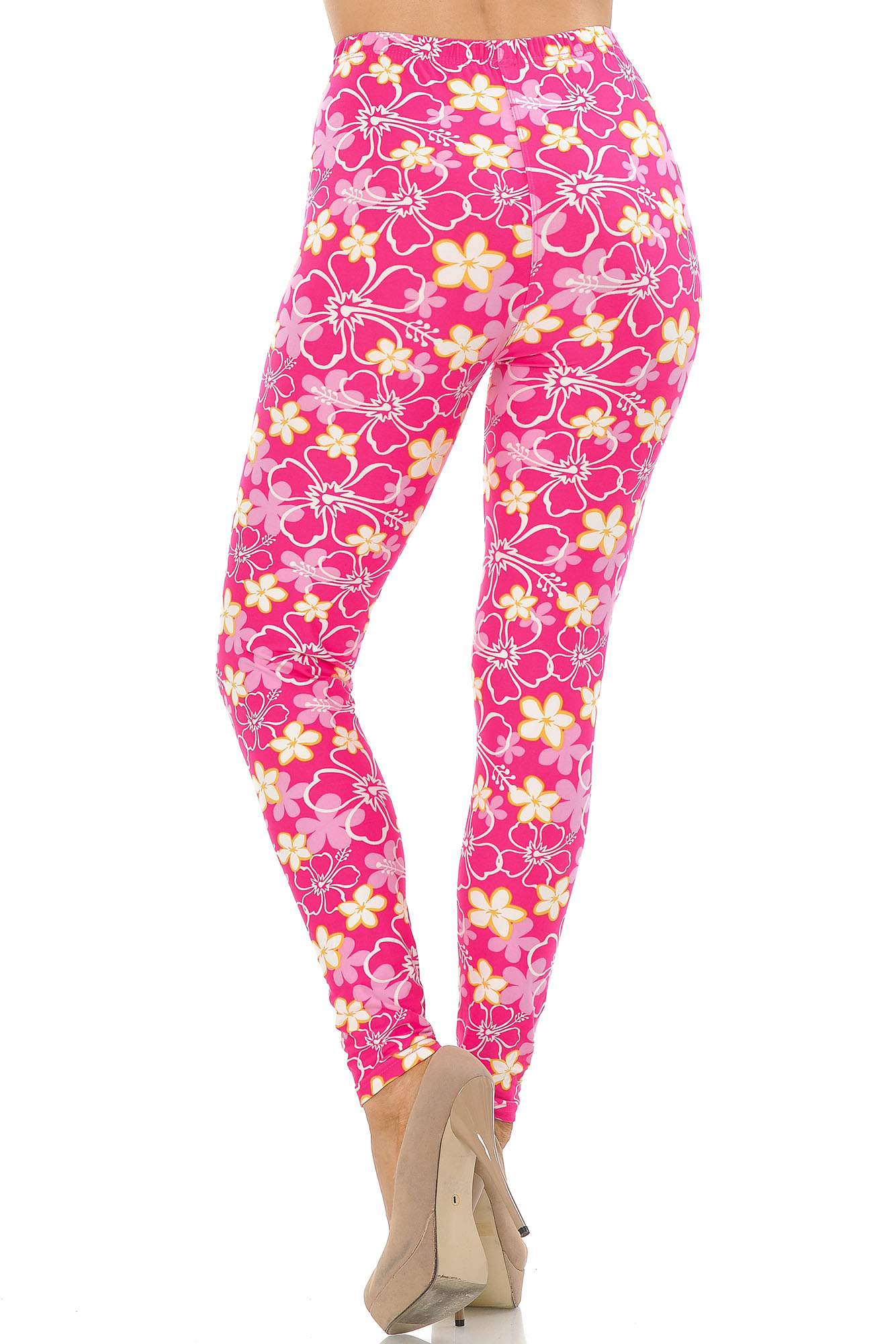 Buttery Soft Pink Daisy Leggings