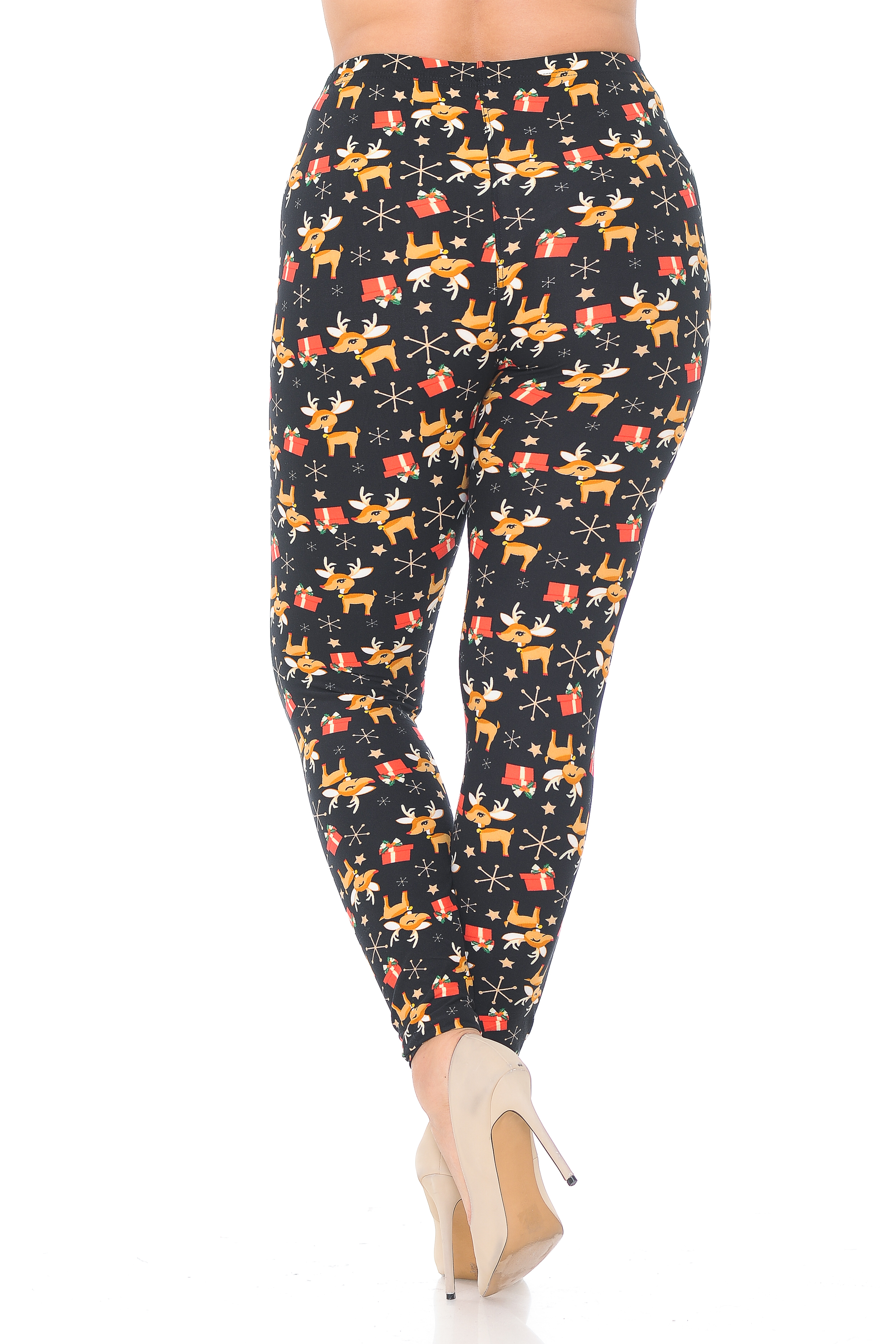 Buttery Soft Presents and Baby Reindeer Christmas Plus Size Leggings