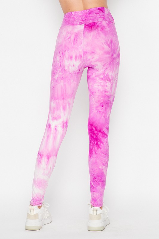 Back of Violet Purple Buttery Soft Tie Dye High Waisted Leggings