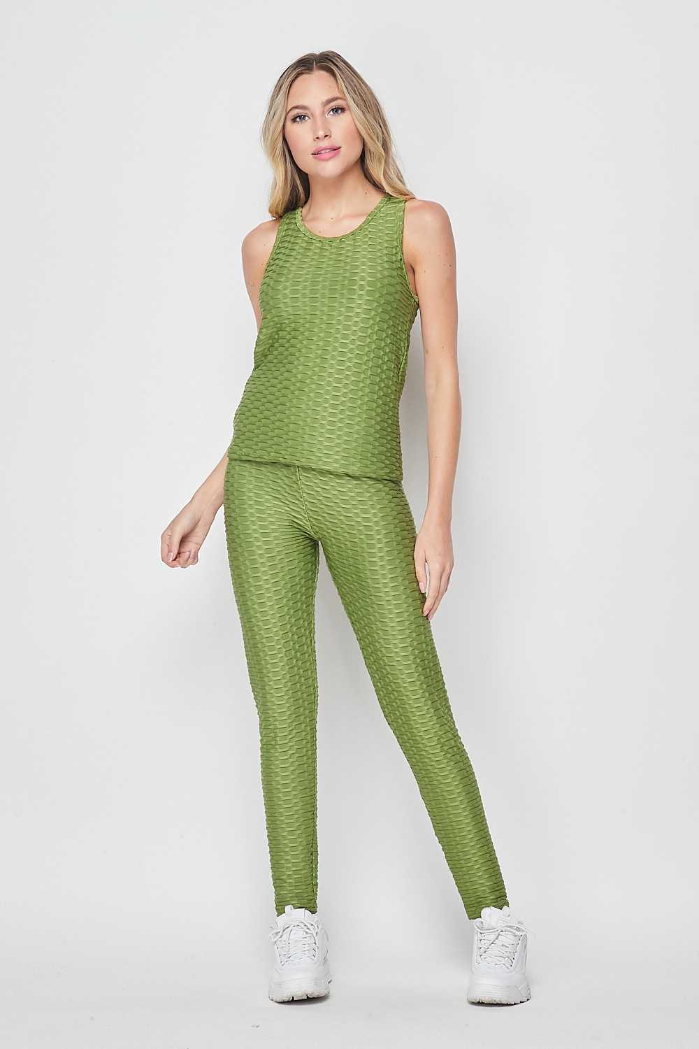 2 Piece Scrunch Butt Leggings and Tank Top Set