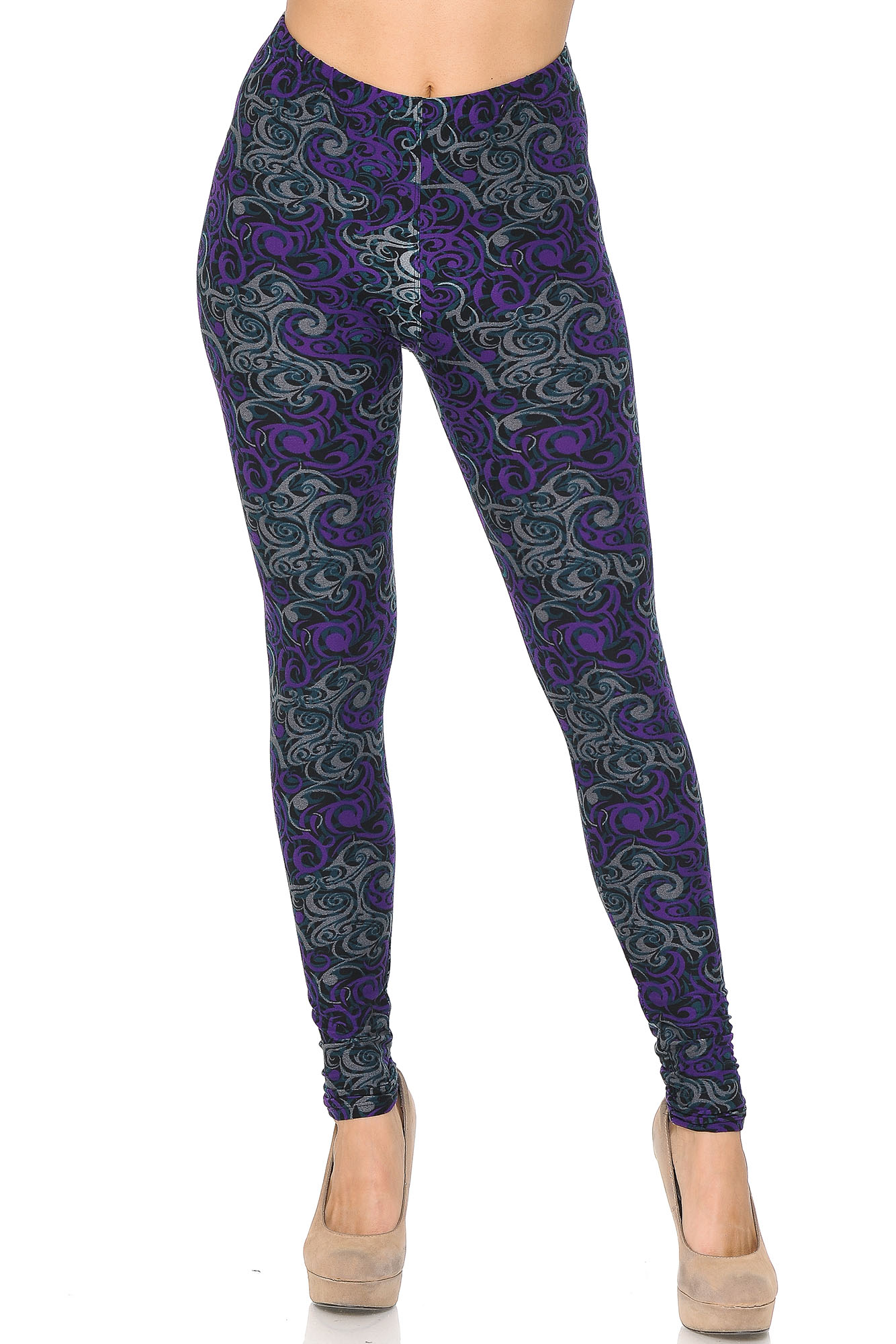 Buttery Soft Purple Tangled Swirl Leggings