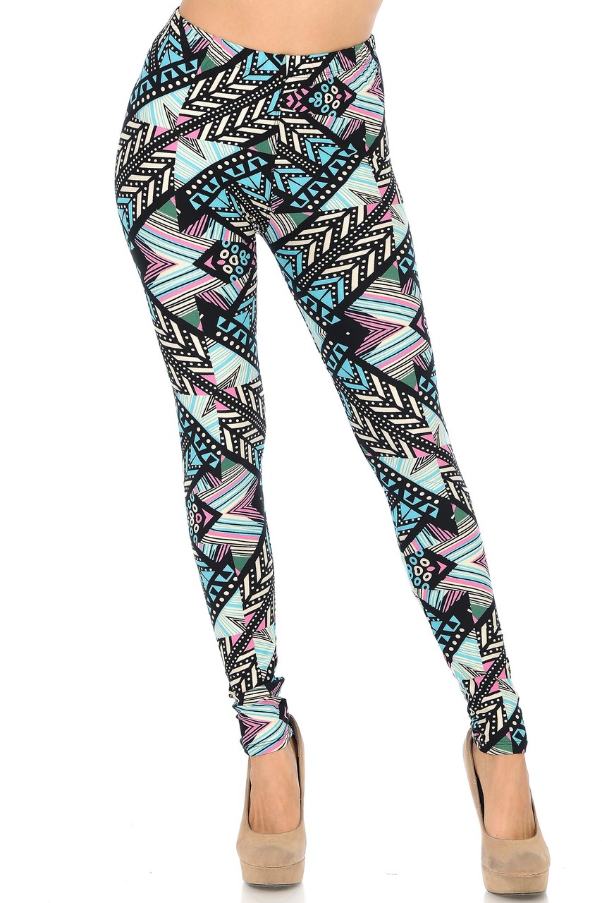 Buttery Soft Melodic Emerald Tribal Leggings