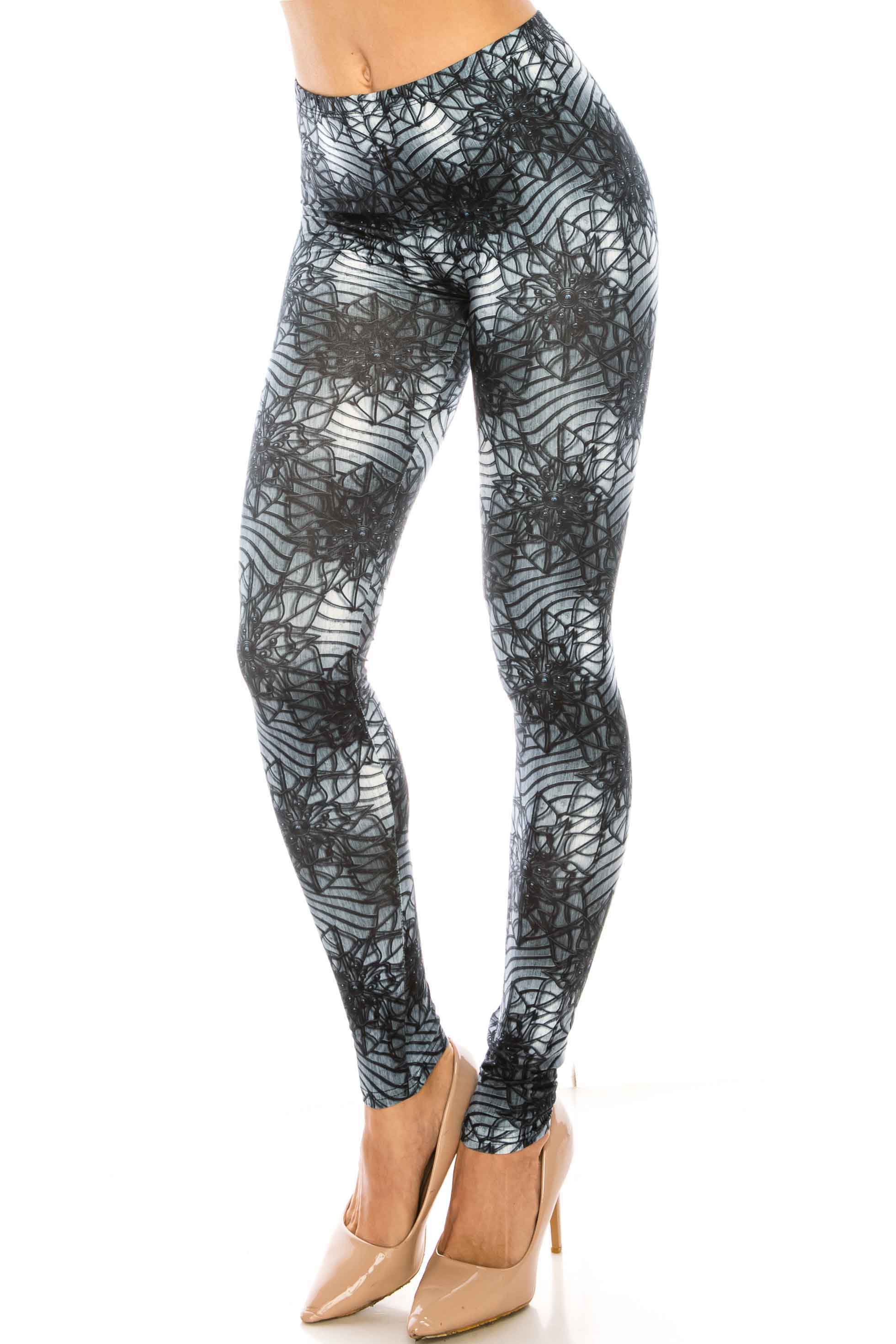 Creamy Soft 3D Floral Helix Leggings - USA Fashion