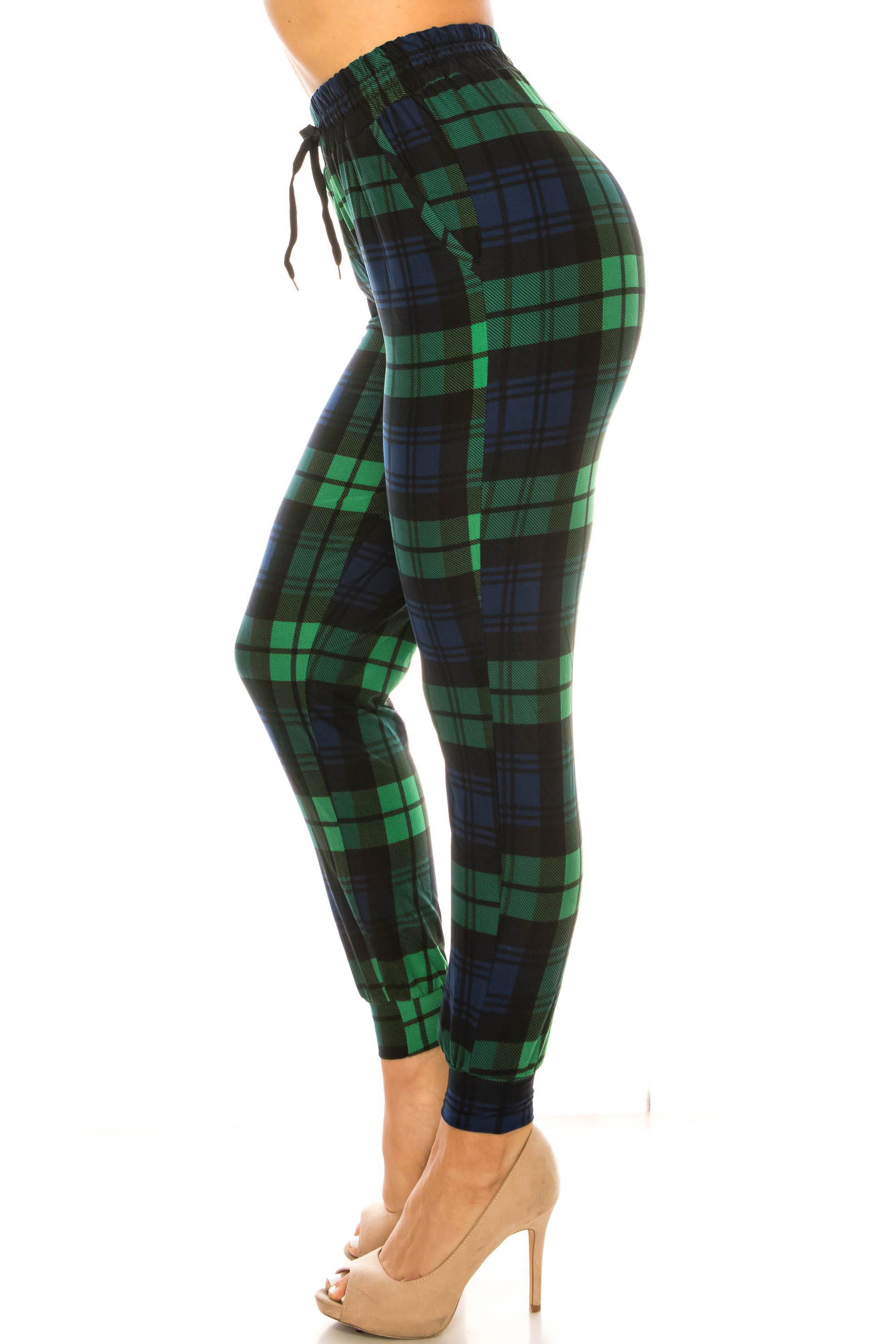 Buttery Soft Green Plaid Joggers